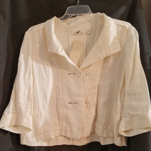 Coldwater Creek PXL NWT Linen Cream Jacket
